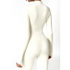 Гладкий комбенизон на флисе Leggings Body Crop top model 63